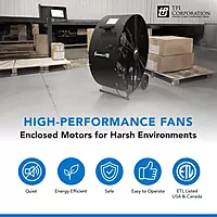 TPI Corporation ACU-30-P Unassembled Industrial Circulator and Pedestal Mount, Single Phase, 30" Diameter, 120 Volt,Grey