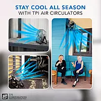 TPI Corporation ACU-30-P Unassembled Industrial Circulator and Pedestal Mount, Single Phase, 30" Diameter, 120 Volt,Grey