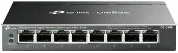 TP‑Link OMADA DS108GP 8‑Port Gigabit Desktop Switch with 8‑Port PoE+