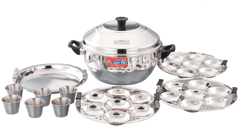 Compact 21 Idli Maker Stainless with 6 idly cups