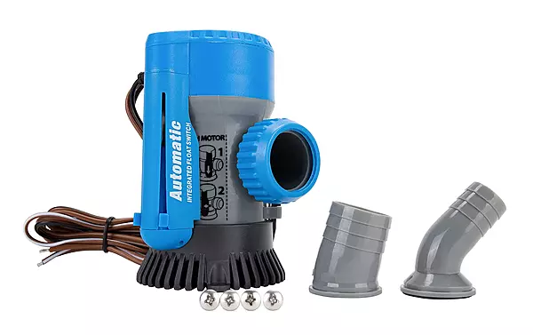 TRAC-Outdoor Products Automatic Bilge Pump, 800/1100 GPH, 3/4" & 1-1/8" Outlet