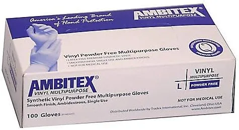 Tradex International Powder-Free Vinyl General Purpose Gloves, Small, Clear, Box Of 100