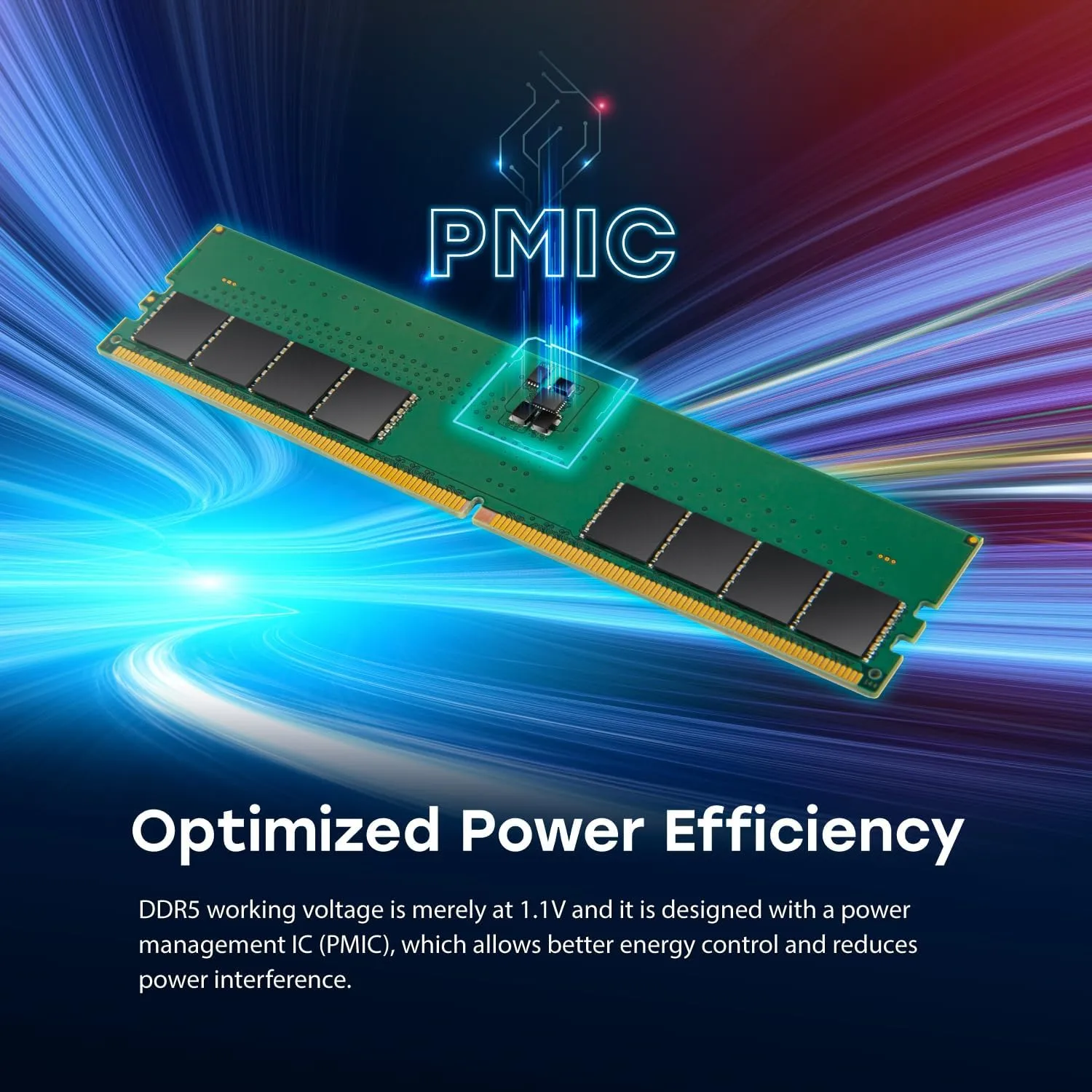 TRANSCEND 16GB DDR5 UDIMM Desktop RAM Module, On-die ECC, 288-pin, 1.1V