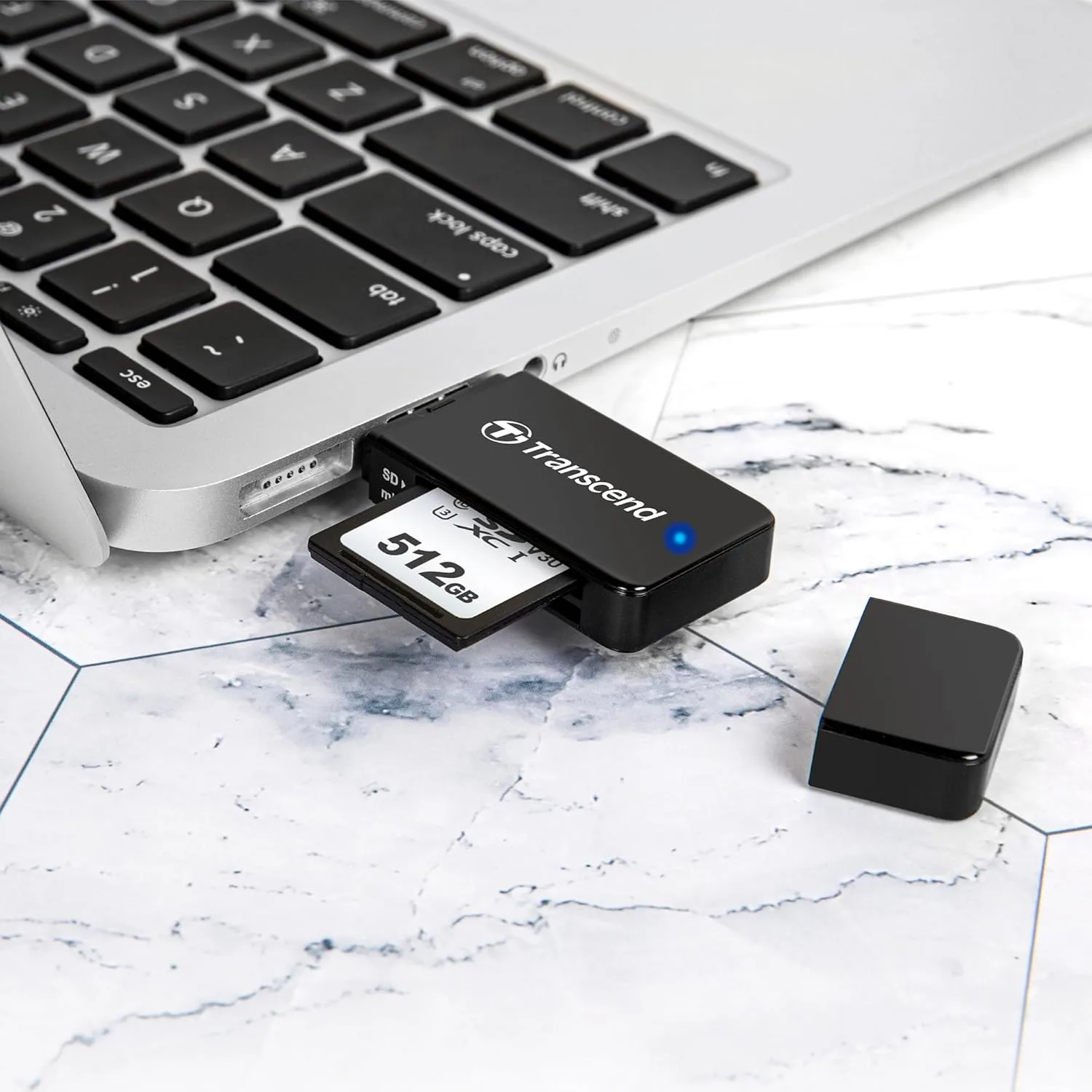 Transcend USB 3.1 2-in-1 Card Reader, for SDHC / SDXC / micro SDHC / micro SDXC / micro SD, UHS-I Cards, Black - TS-RDF5K