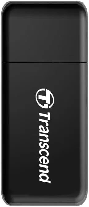 Transcend USB 3.1 2-in-1 Card Reader, for SDHC / SDXC / micro SDHC / micro SDXC / micro SD, UHS-I Cards, Black - TS-RDF5K