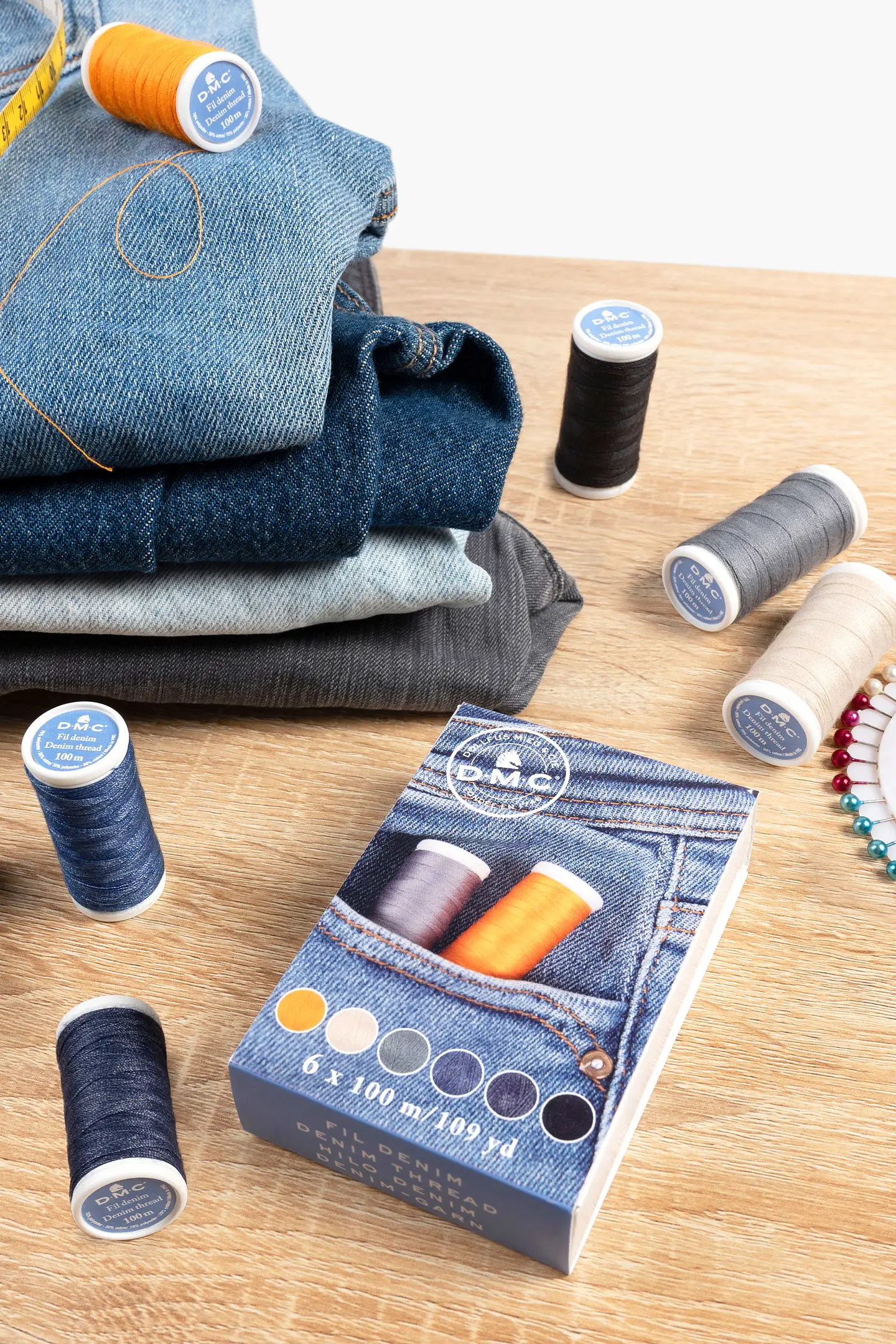 6 Spolette Filo per cucire Jeans 6 Spolette Filo per cucire Jeans