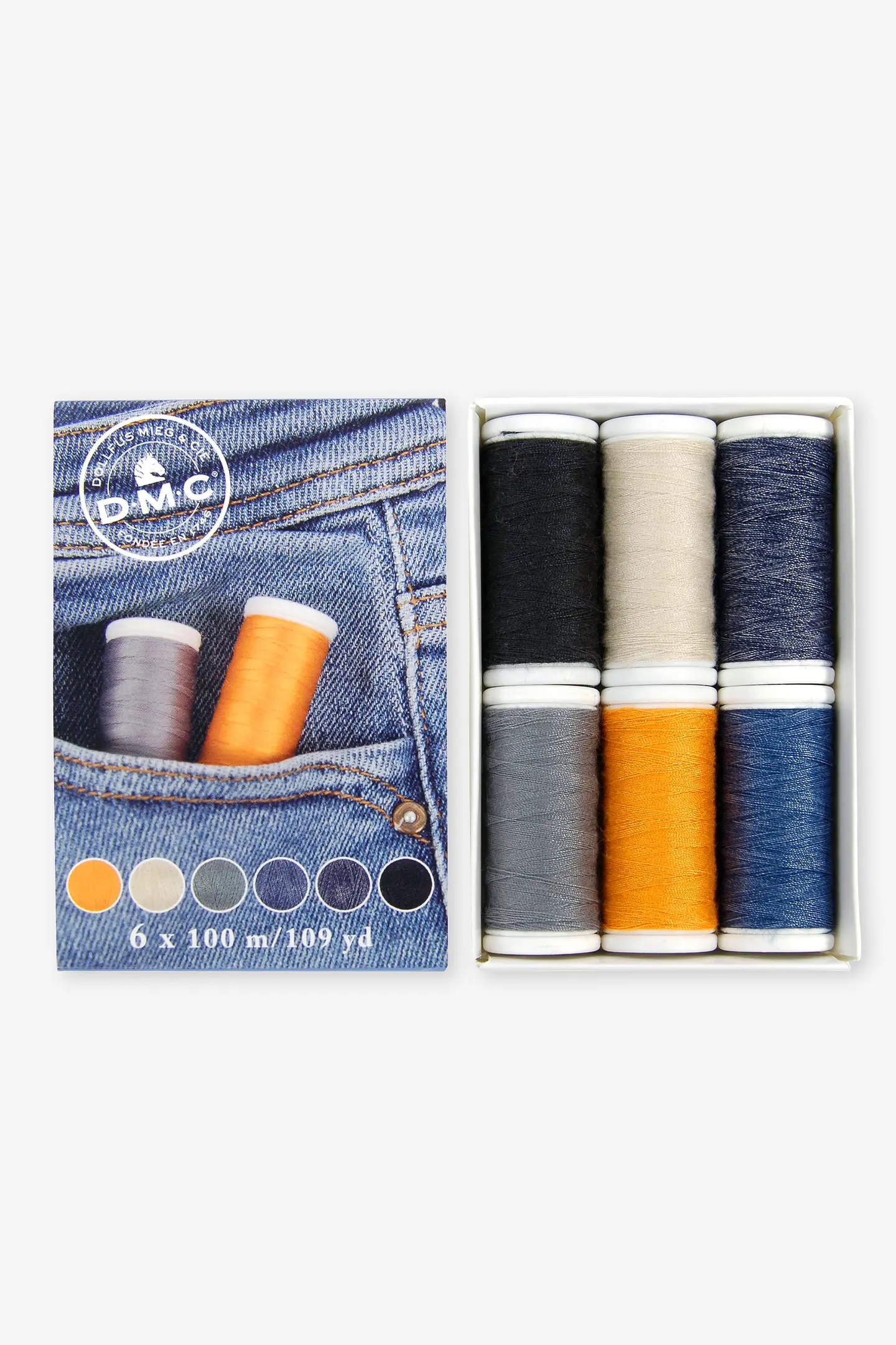 6 Spolette Filo per cucire Jeans 6 Spolette Filo per cucire Jeans