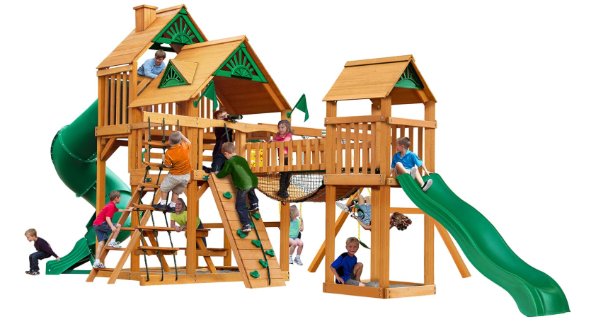 Treasure Trove I Swing Set w/ Standard Wood Roof