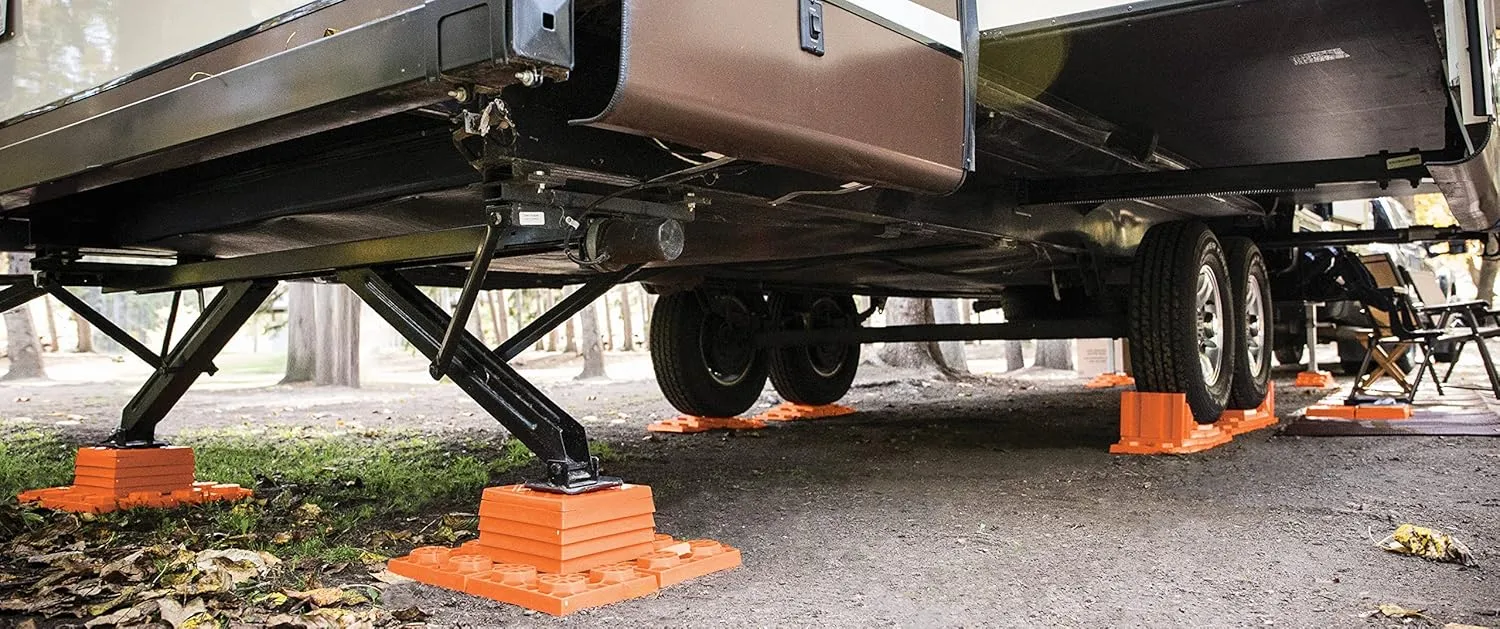 Tri-Lynx Lynx Levelers RV/Trailer/Motorhome Interlocking Leveling Blocks 10 Pack Orange