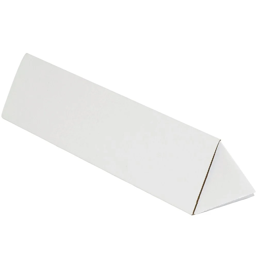 Aviditi Triangle Corrugated Cardboard Mailing Tubes, 2" x 18 1/4", White, Pack of 50, For Protecting, Shipping