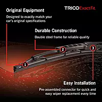 TRICO Exact Fit 15 Inch Pack of 1 Conventional Automotive Replacement Wiper Blade For Car (15-1)