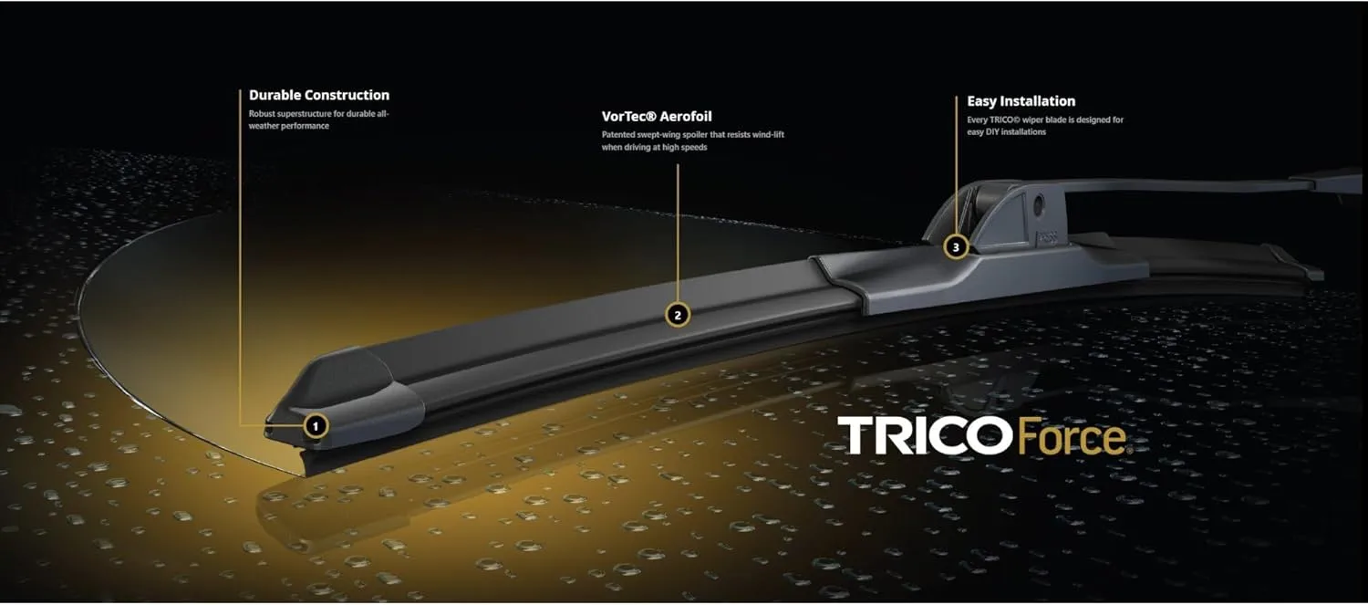 2 Wiper Set - Trico Force 25-240 24" Beam Wiper Blades