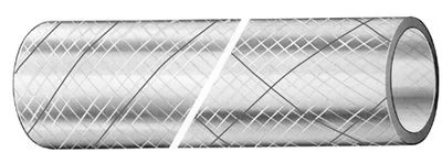 Trident Marine 1" x 50' Clear Reinforced PVC Hose Tubing - Red &amp; Blue Tracer