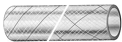 Trident Marine 1" x 50' Clear Reinforced PVC Hose Tubing - Red &amp; Blue Tracer
