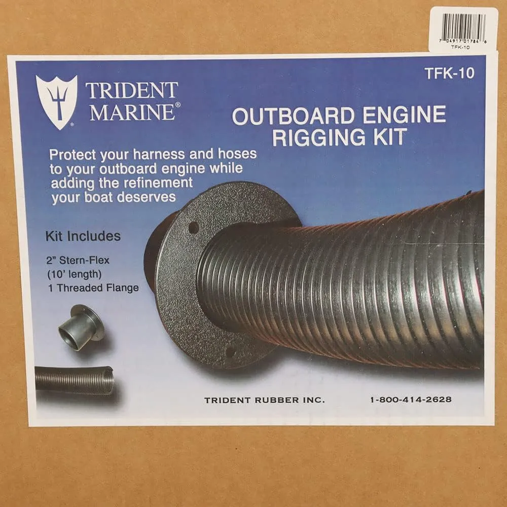Trident Marine 10' Black Stern Flex Hose w/Transom Flange