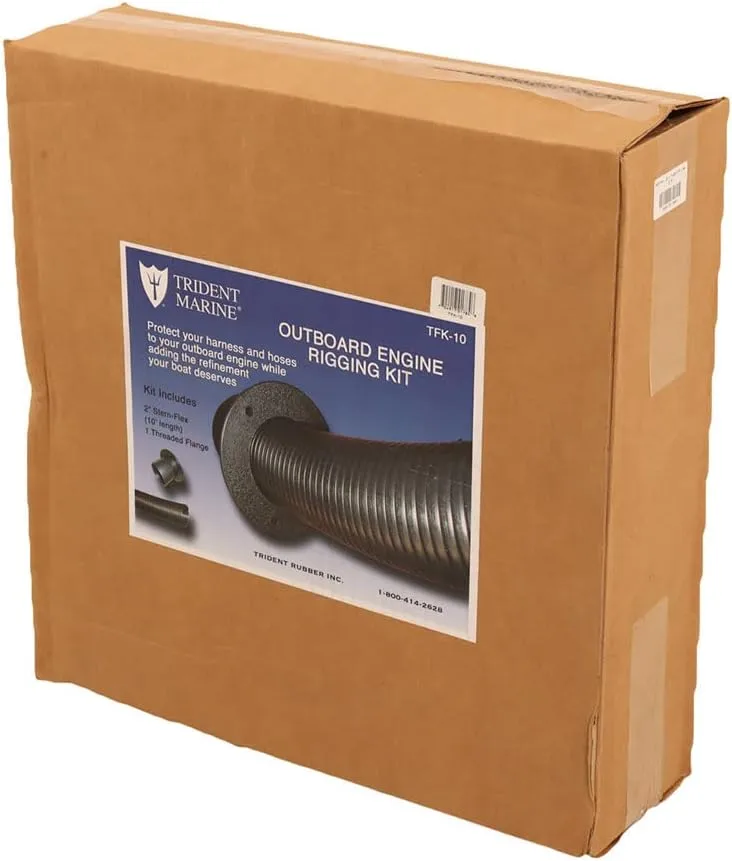Trident Marine 10' Black Stern Flex Hose w/Transom Flange
