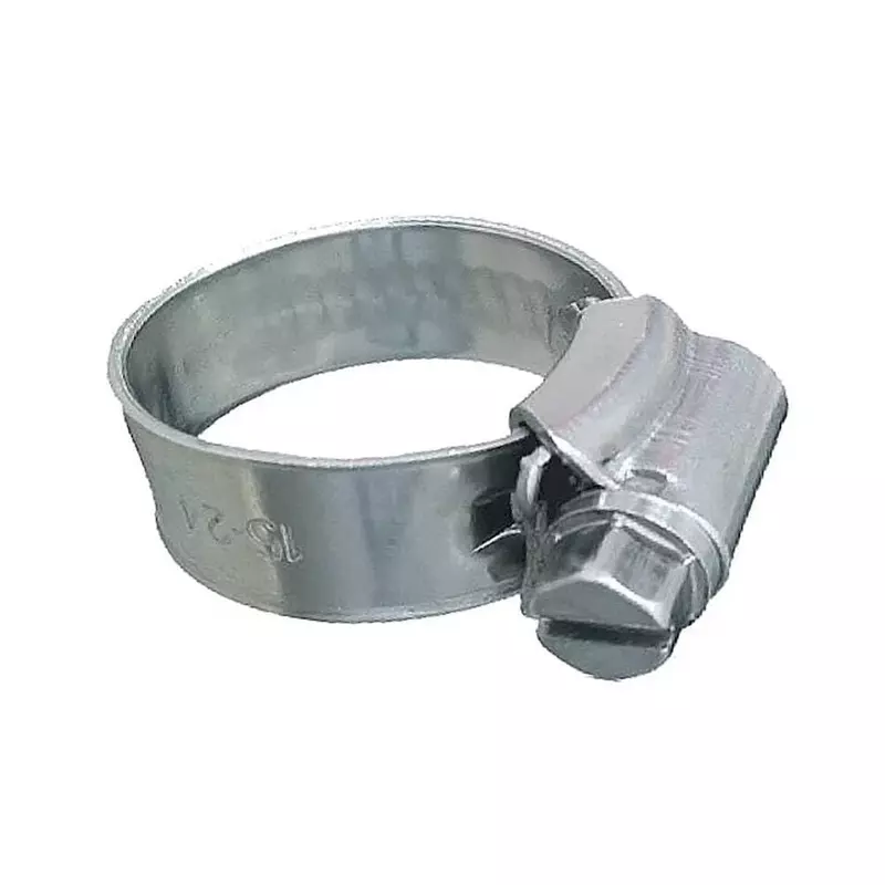 Trident Marine 316 SS Non-Perforated Worm Gear Hose Clamp - 3/8" Band - 5/8"–15/16" Clamping Range - 10-Pack - SAE Size 8