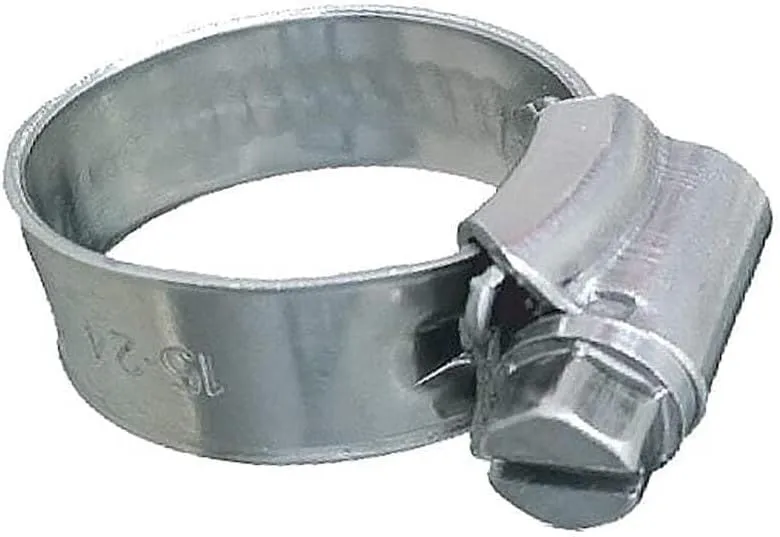 Trident Marine 316 SS Non-Perforated Worm Gear Hose Clamp - 3/8" Band - 5/8"–15/16" Clamping Range - 10-Pack - SAE Size 8