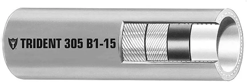 Trident Marine 3/8" x 50' Boxed Barrier Lined B1-15 EPA Compliant Outboard Fuel Line Hose - Gray