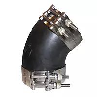 Trident Marine Trl-445-S/S Black Epdm Rubber 45-Degree Marine Wet Exhaust Elbow with 4 Stainless Steel T-Bolt Clamps, 4"