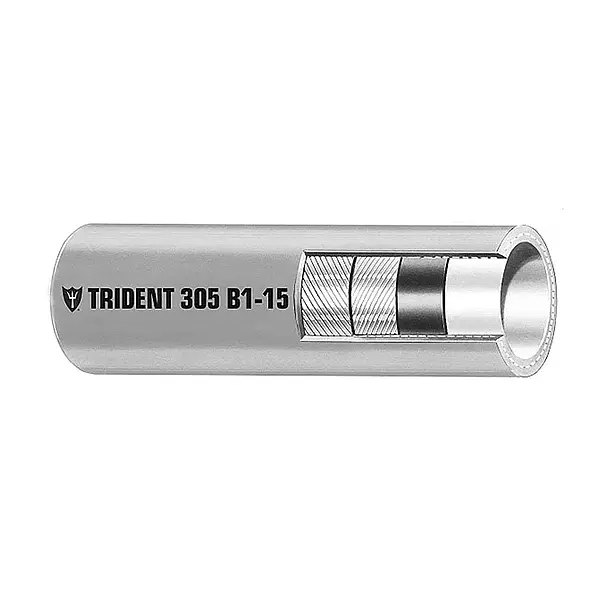 Trident Marine 5/16" x 50' Boxed Barrier Lined B1-15 EPA Compliant Outboard Fuel Line Hose - Gray