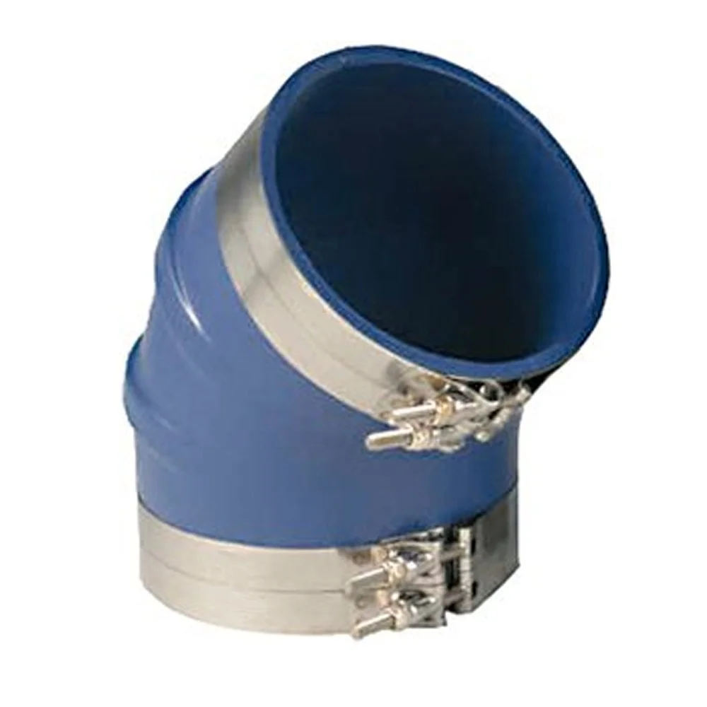 Trident Marine 6" ID 45-Degree Blue Silicone Molded Wet Exhaust Elbow w/4 T-Bolt Clamps