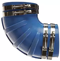 Trident Marine 6" ID 90-Degree Blue Silicone Molded Wet Exhaust Elbow w/4 T-Bolt Clamps