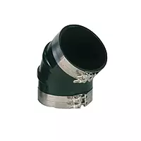 Trident Marine 8" ID 45-Degree EPDM Black Rubber Molded Wet Exhaust Elbow w/4 T-Bolt Clamps