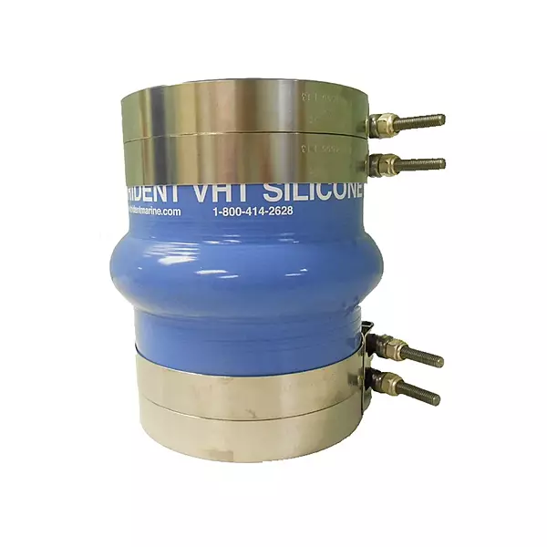 Trident Marine 272V6000-S/S Handbuilt Reinforced Silicone Wet Exhaust Single Hump Hose Or Bellows with Clamps, 6" ID x 8"