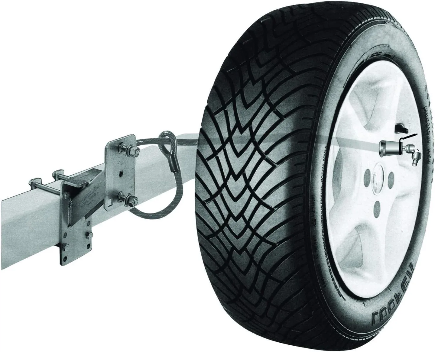 TRIMAX ST30 - Trimaflex Spare Tire Cable Lock (Round Key) for Boat Trailers, Motor Homes, Trucks, Jeeps, Vans, More - 36" x 12mm - Black/Chrome
