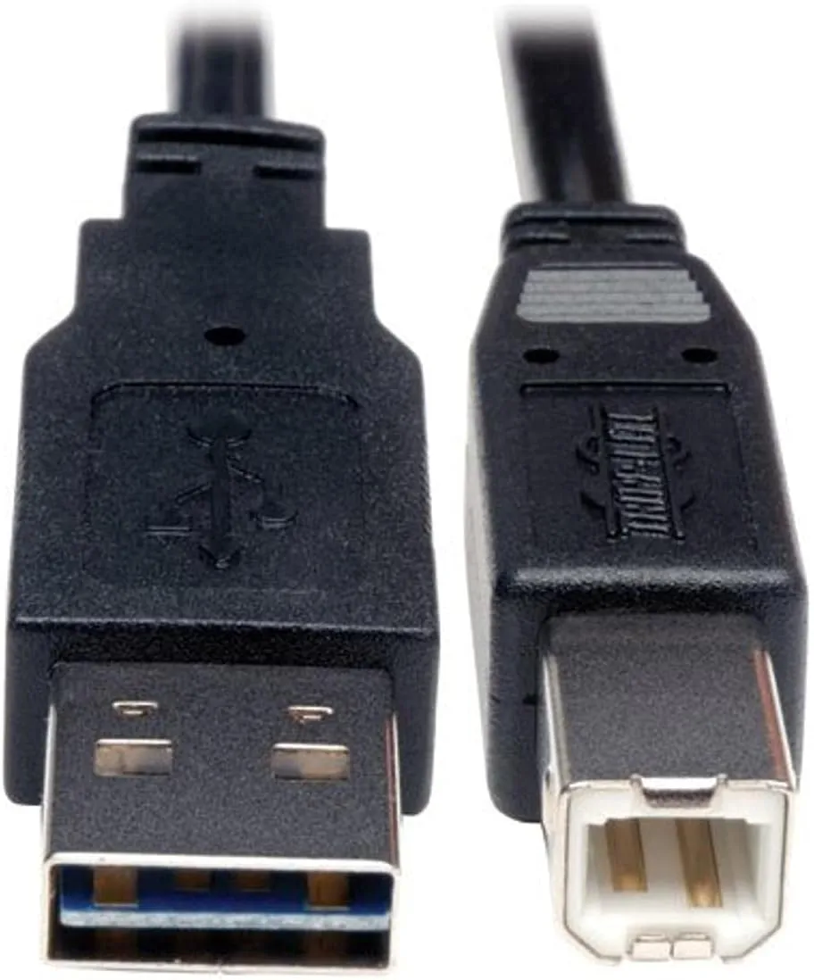 Tripp Lite Universal Reversible USB 2.0 Hi-Speed Cable (Reversible A to B M/M) 1-ft.(UR022-001)