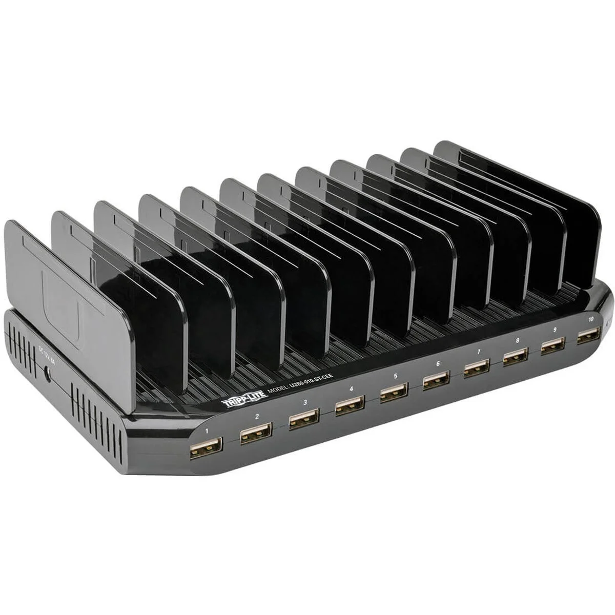 10-Port USB Charging Station with Adjustable Storage, 12V 8A (96W) USB Charger