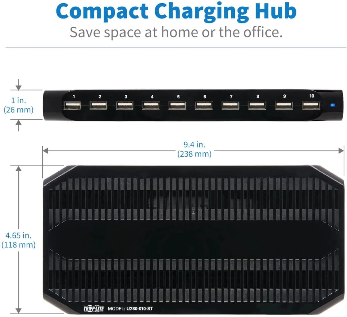 TRIPP LITE USB Charging Station with Storage and Adjustable Brackets