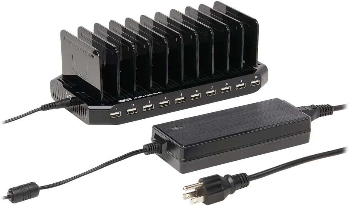 TRIPP LITE USB Charging Station with Storage and Adjustable Brackets