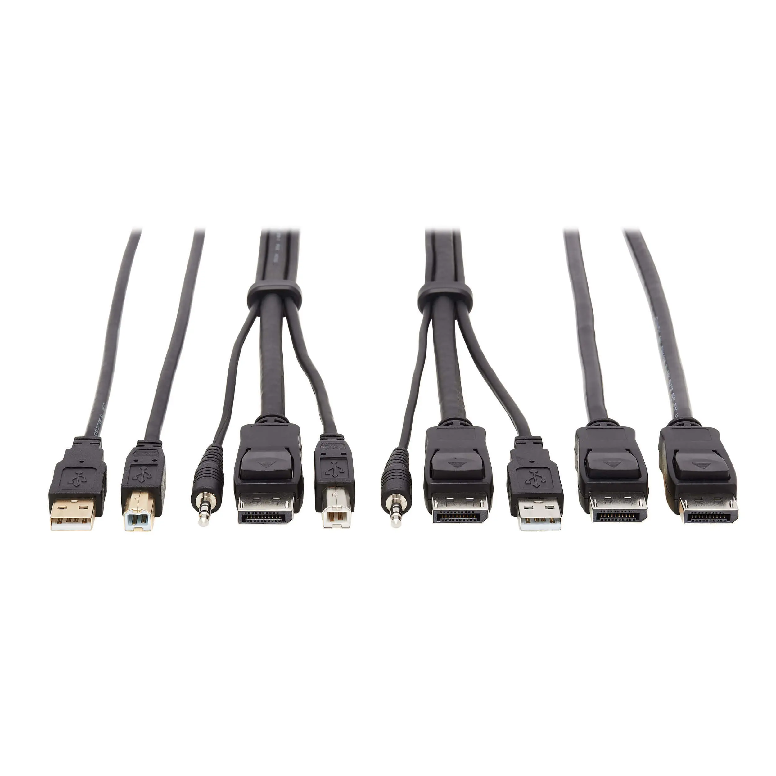 Tripp Lite DisplayPort KVM Cable Kit 4K USB 3.5mm 3xM/USB mm DP mm 10ft (P783-010-DPU)