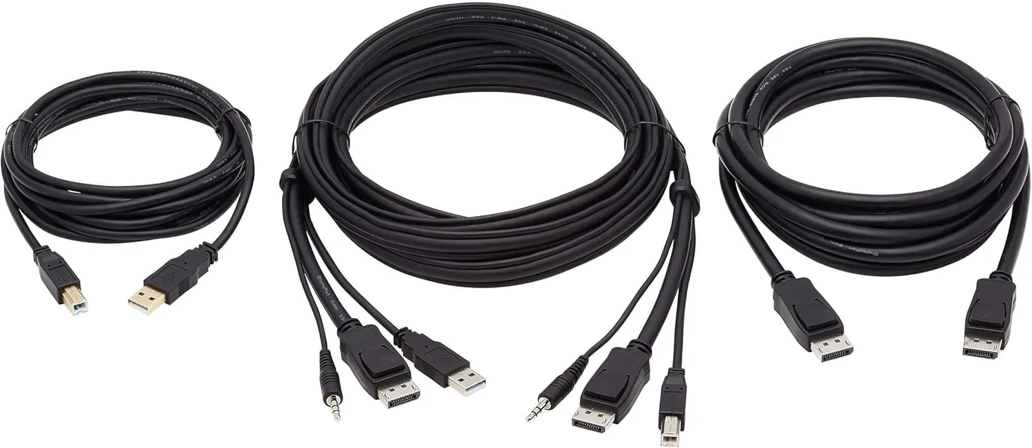 Tripp Lite DisplayPort KVM Cable Kit 4K USB 3.5mm 3xM/USB mm DP mm 10ft (P783-010-DPU)