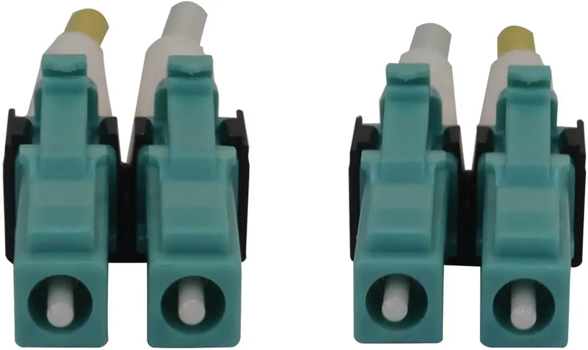 Tripp Lite Switchable Fiber Cable, 400G Duplex Multimode 50/125 OM4 (LC Duplex-PC/LC Duplex-PC), Round LSZH Jacket, Aqua