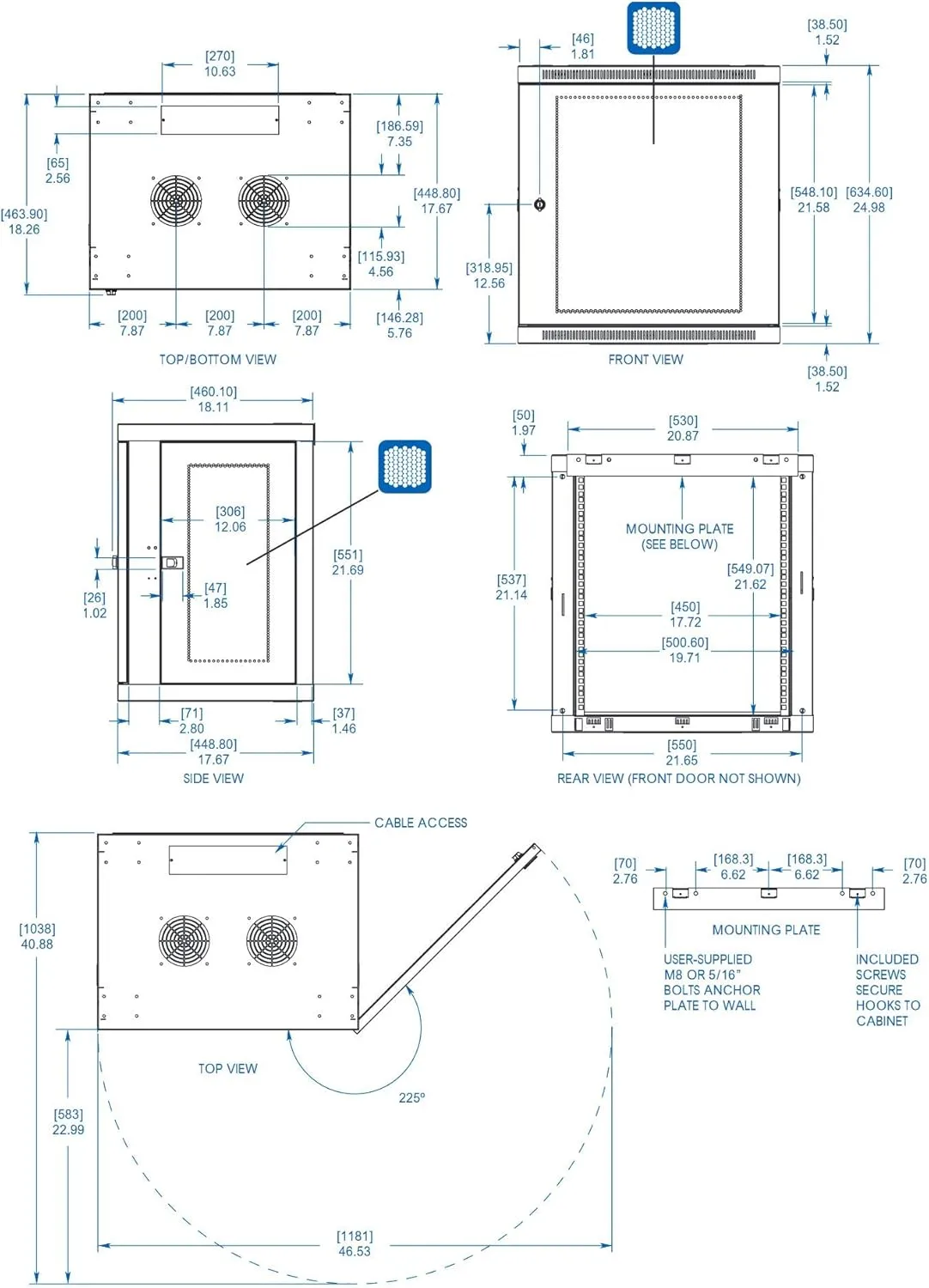 Tripp Lite 12U Wall Mount Rack Enclosure Server Cabinet, 16.5" Deep, Switch-Depth (SRW12U)
