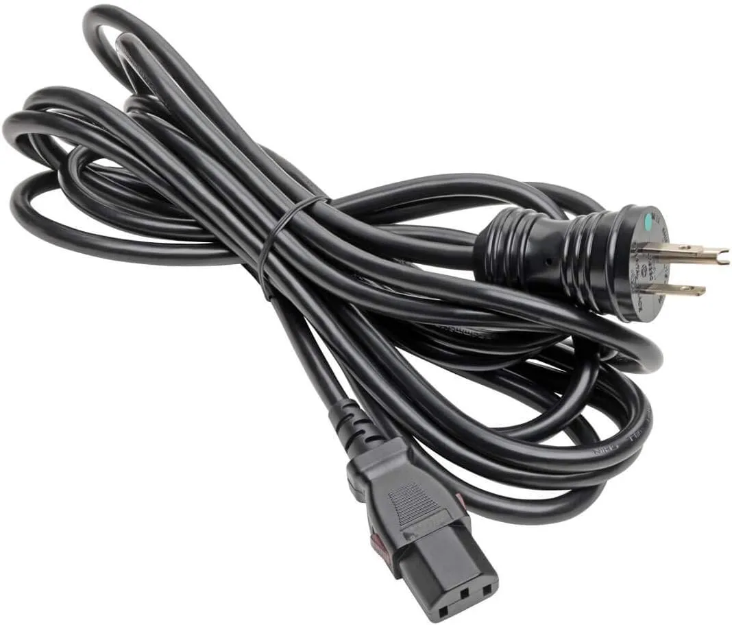TRIPP LITE NEMA 5-15P to Locking C13 Power Cord, 18 AWG 10A/125V
