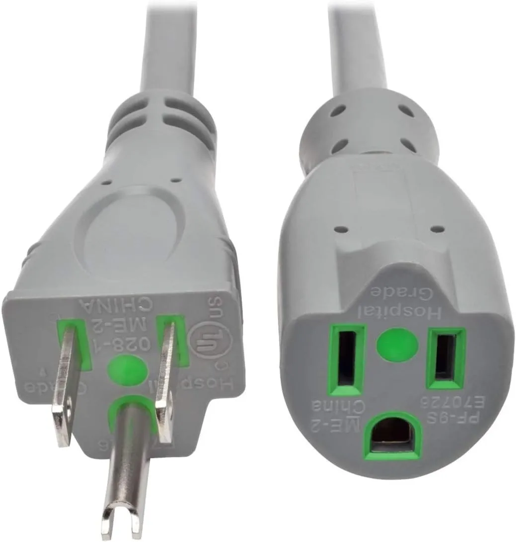 TRIPP LITE Hospital-Grade Power Extension Cord NEMA 5-15P HG to 5-15R HG