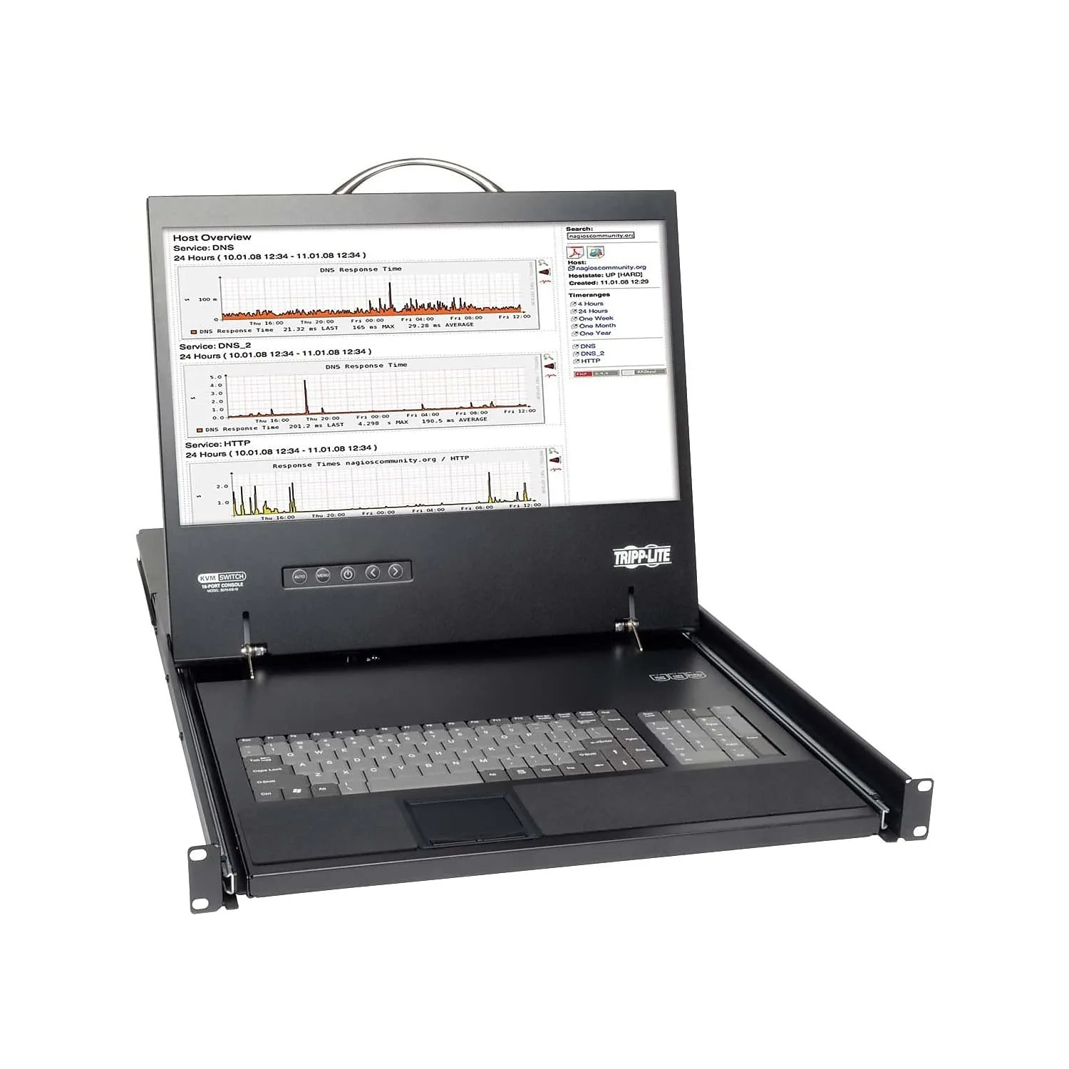 Tripp Lite NetCommander 16-Port Cat5 KVM Over IP Switch, 2 Remote + 1 Local, 1U Rack Mount (B072-016-IP2)