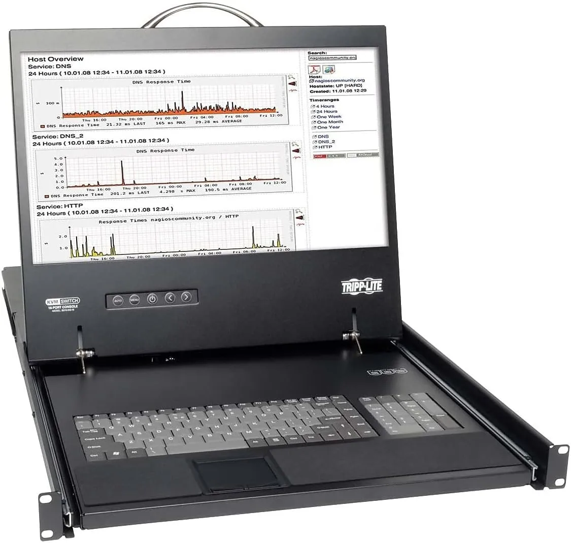 Tripp Lite NetCommander 16-Port Cat5 KVM Over IP Switch, 2 Remote + 1 Local, 1U Rack Mount (B072-016-IP2)