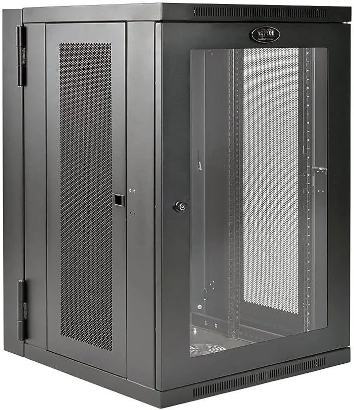 Tripp Lite 18U Wall Mount Rack Enclosure Server Cabinet, Hinged Back, 24.5 in. Deep, UPS-Depth (SRW18USDP),Black