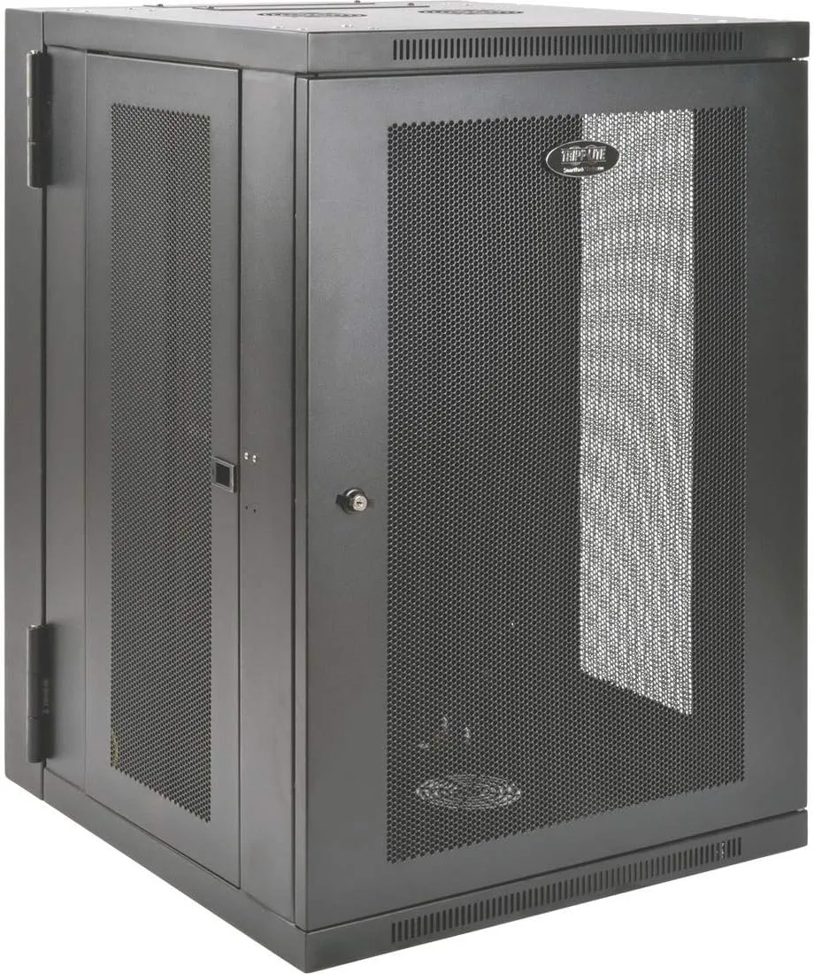 Tripp Lite 18U Wall Mount Rack Enclosure Server Cabinet, Hinged Back, 24.5 in. Deep, UPS-Depth (SRW18USDP),Black