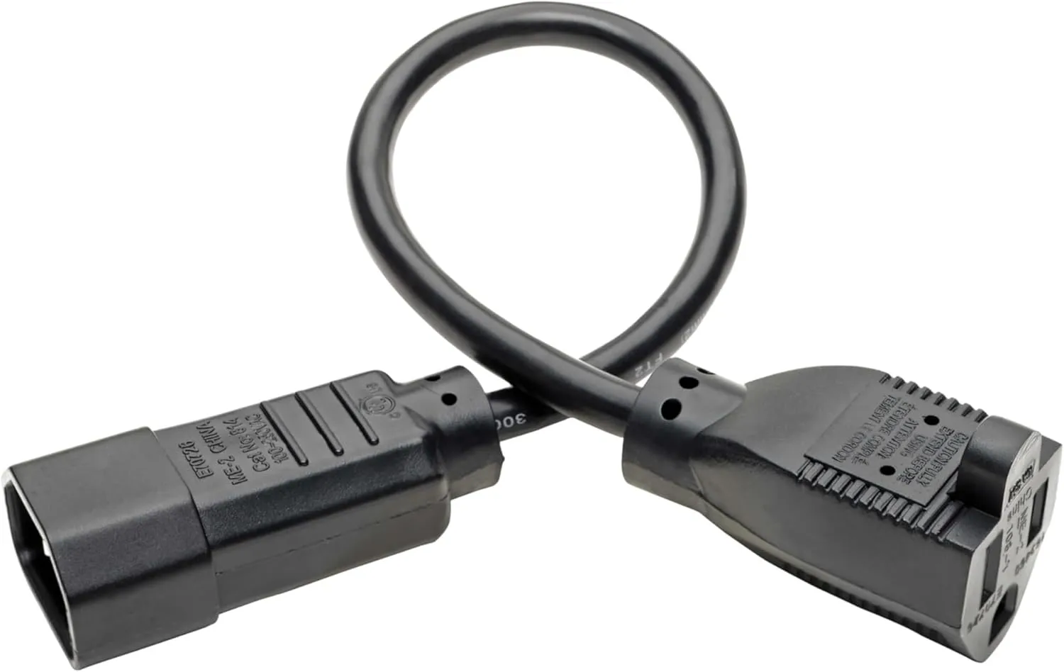 Tripp Lite Series NEMA 5-15R to C14 Power Cable Adapter, 1 foot / 0.3 Meters, UL Listed