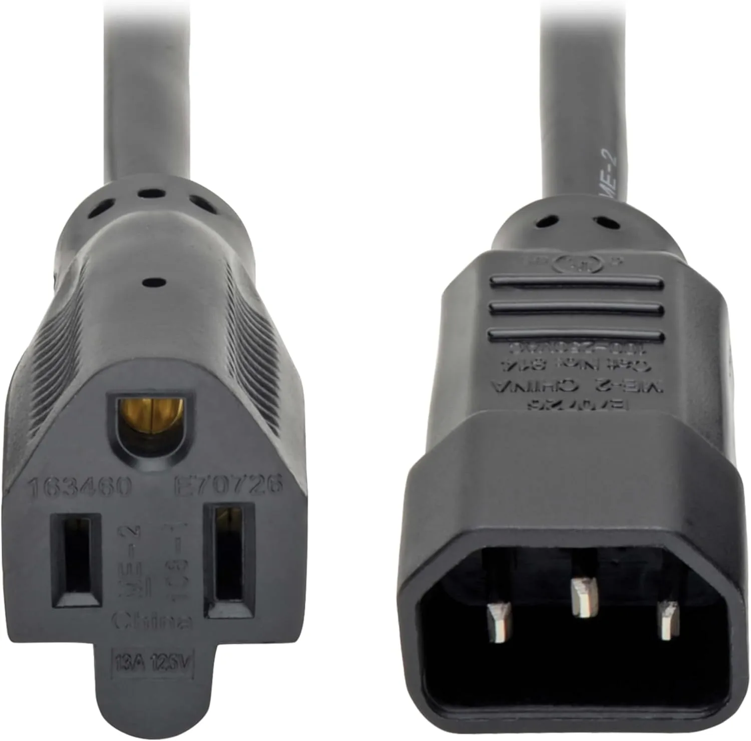 Tripp Lite Series NEMA 5-15R to C14 Power Cable Adapter, 1 foot / 0.3 Meters, UL Listed