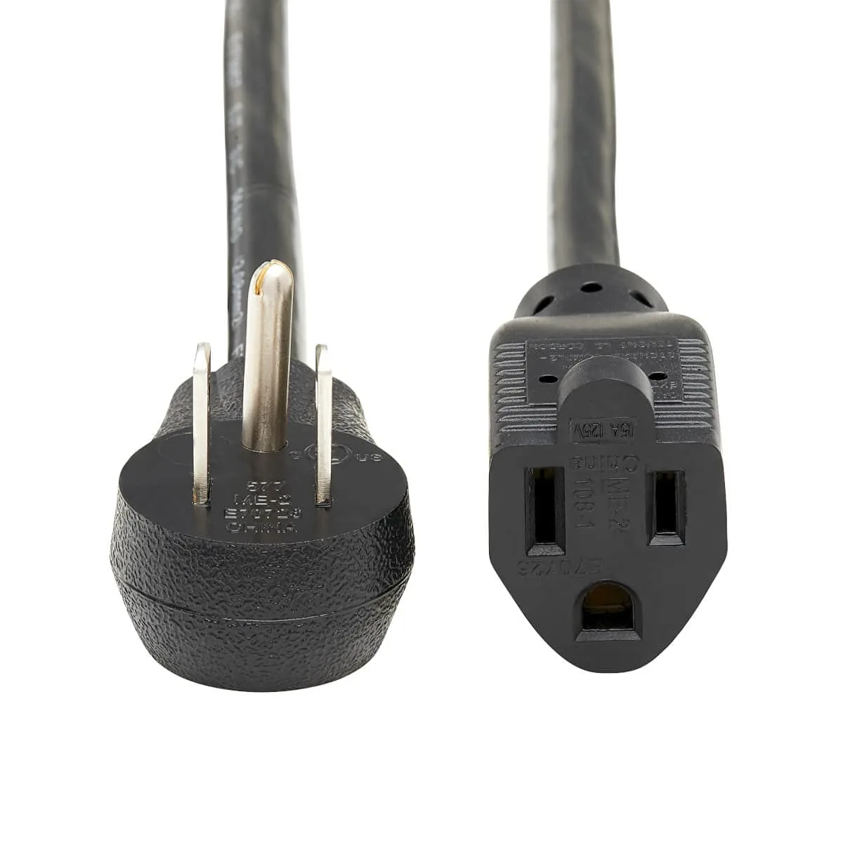 Tripp Lite Power Extension Cord Right-Angle 5-15P to 5-15R 16AWG 13A 1ft (P024-001-13A15D)