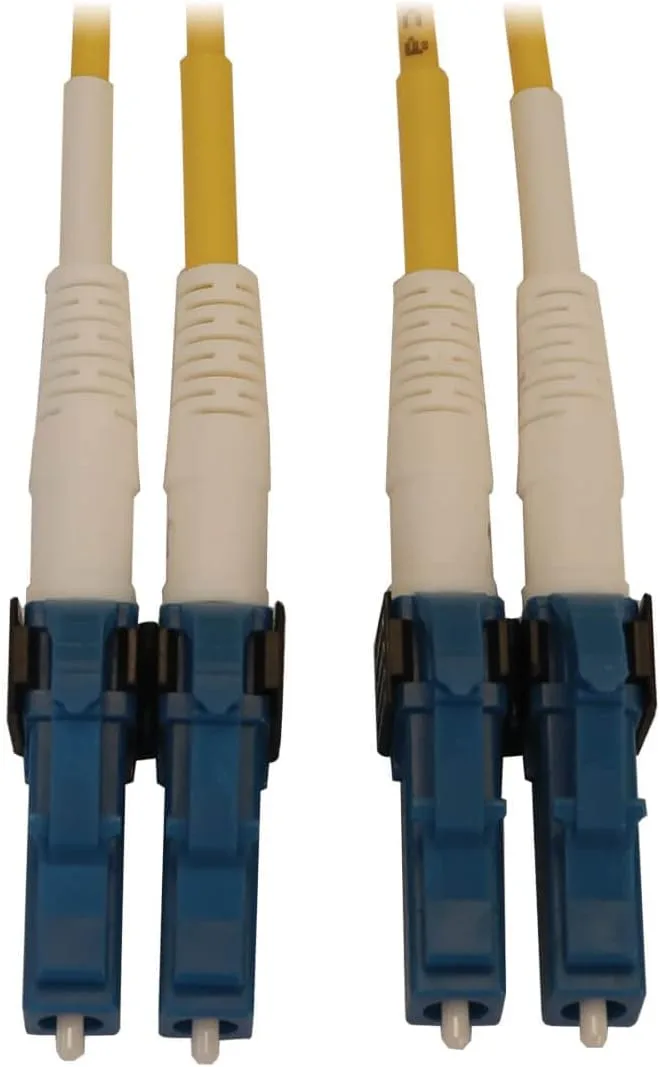 Tripp Lite Switchable Fiber Patch Cable, Single Mode Duplex, LC to LC, 9/125 OS2, 400 GbE, Yellow, LSZH Jacket