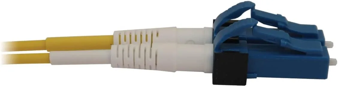 Tripp Lite Switchable Fiber Patch Cable, Single Mode Duplex, LC to LC, 9/125 OS2, 400 GbE, Yellow, LSZH Jacket