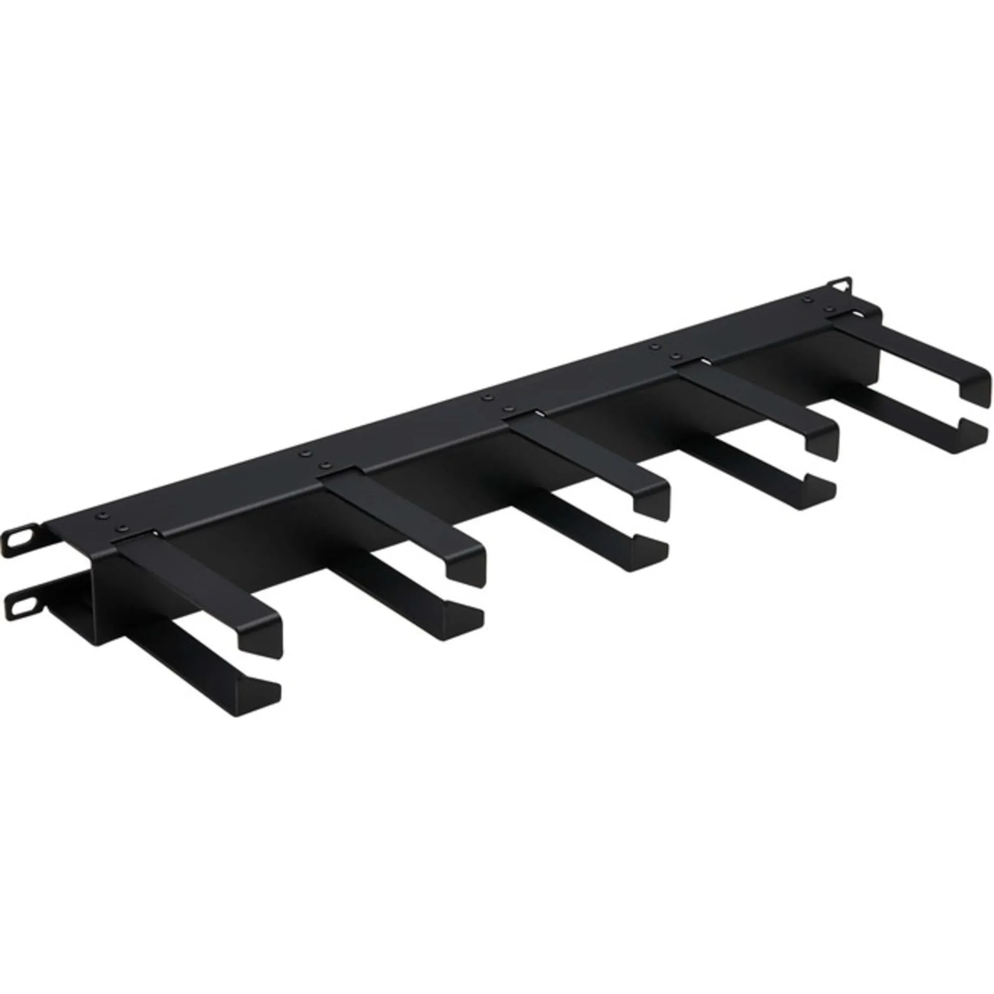 Tripp Lite Horizontal Server Rack Enclosure Cable Manager, Metal Rings, 1U Rack-Mount, Black, Standard Width